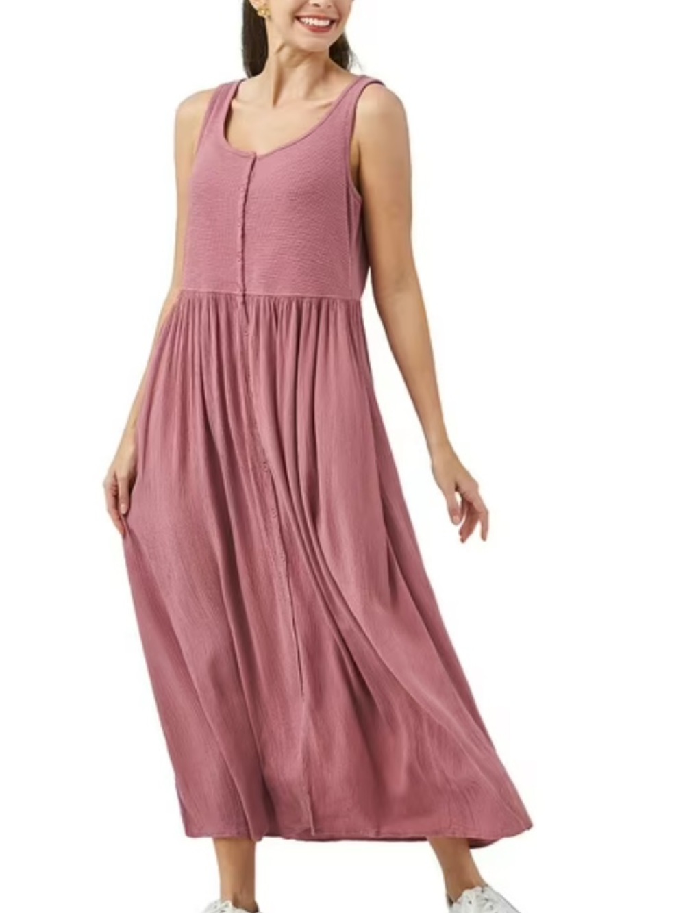 Frye Women's Button Front‎ Midi Dress Dusty Rose Color Size XXL